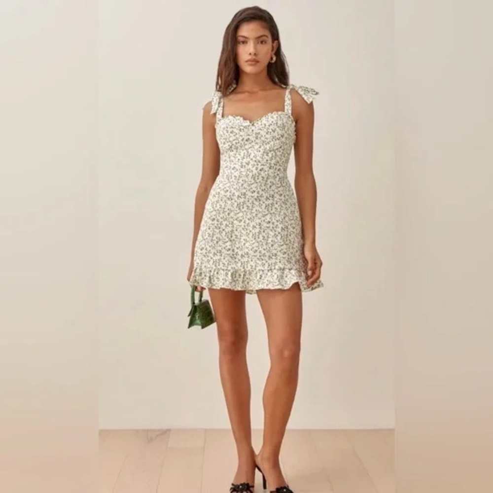 Reformation Desiree Linen Dress (Ivy) 6